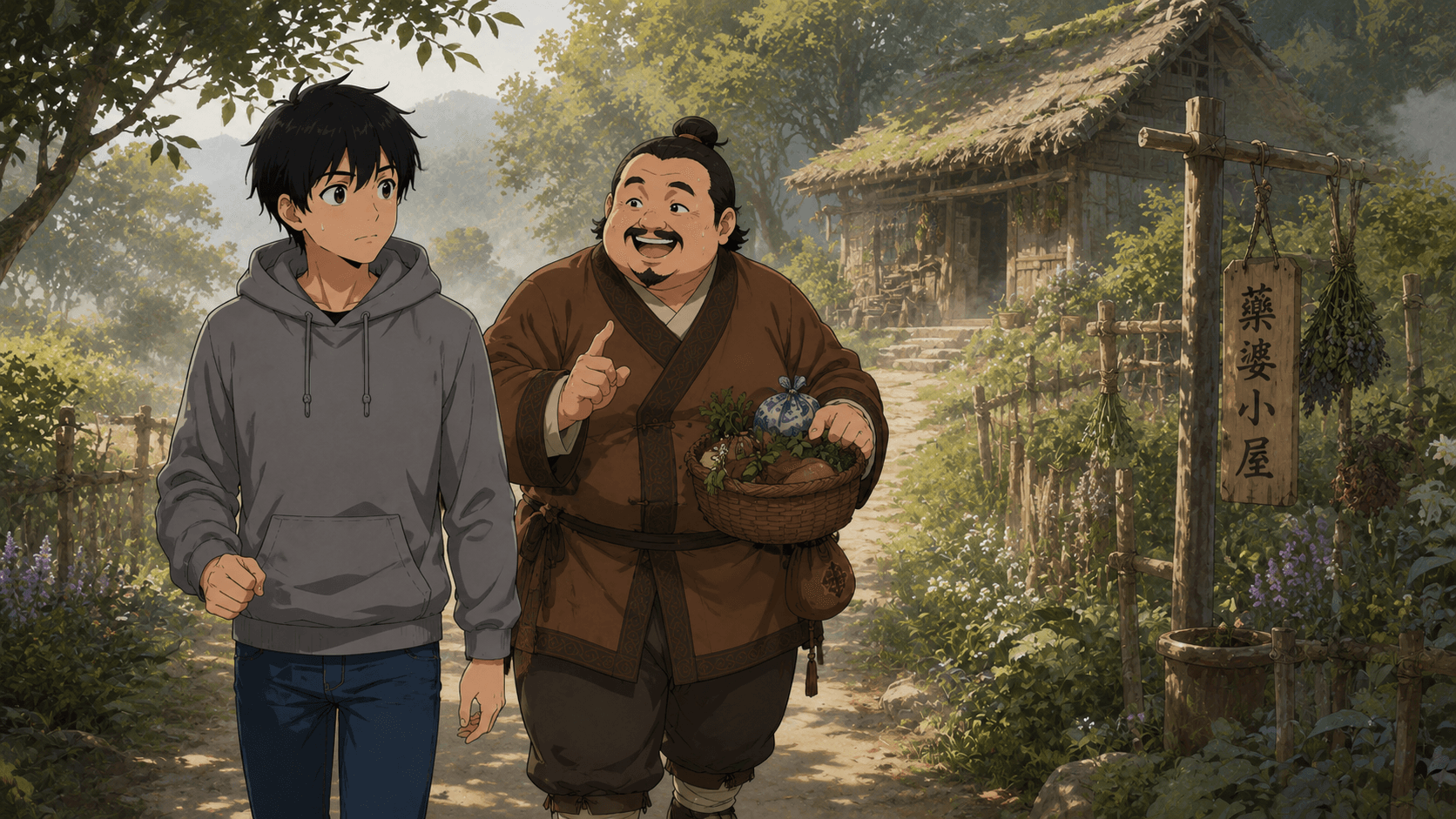 薬草の香り漂う薬婆の小屋。飛龍のお見舞いに集まる一行。